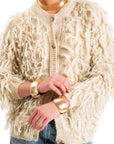 Souvenir cardigan in mohair con frange