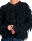 Souvenir cardigan in mohair con frange
