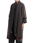 Alessia Santi cappotto lungo con inserti in maglia