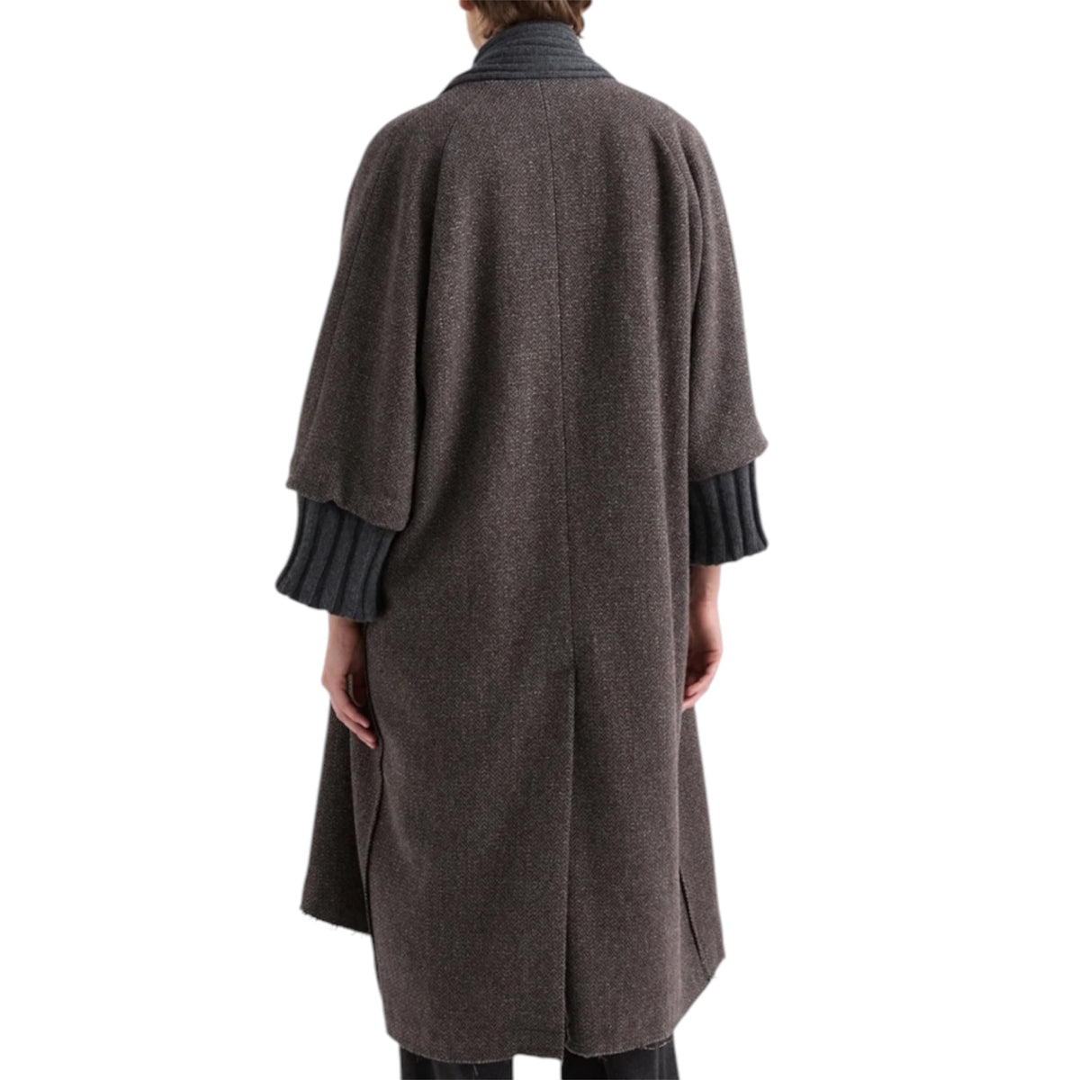 Alessia Santi cappotto lungo con inserti in maglia