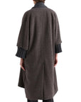 Alessia Santi cappotto lungo con inserti in maglia