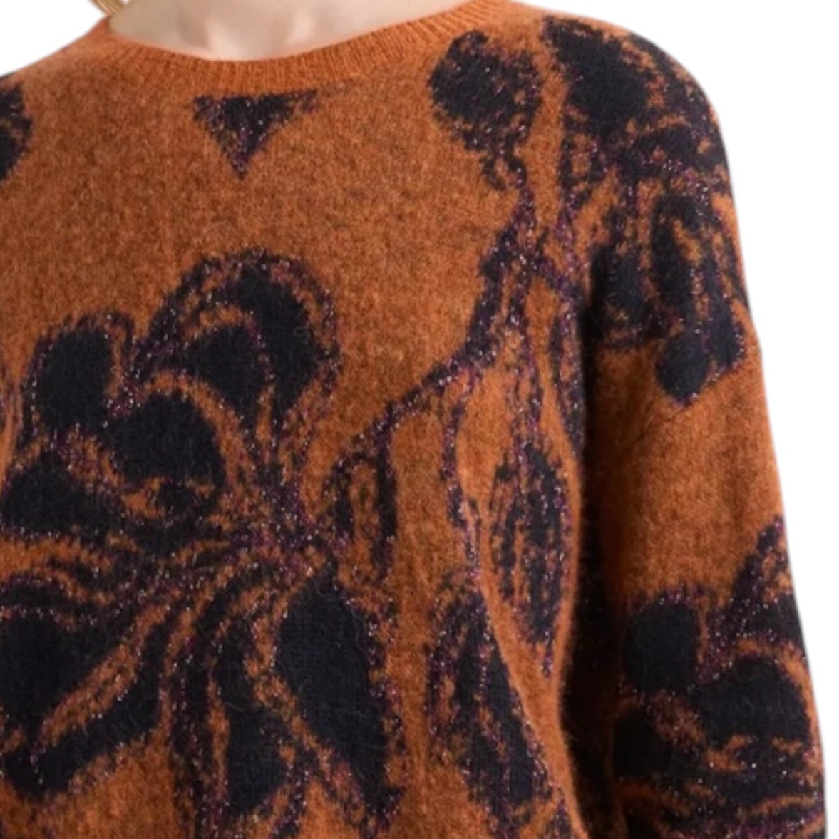 Alessia Santi maglia floreale in lana e alpaca