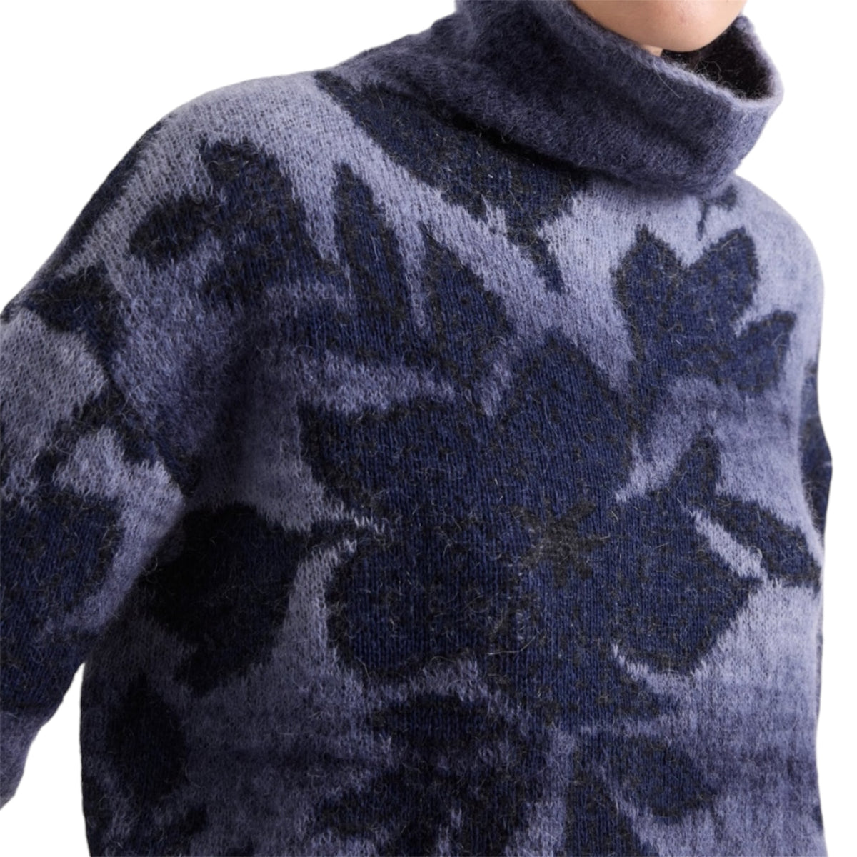 Alessia Santi maglia dolcevita in alpaca e lana fantasia jacquard