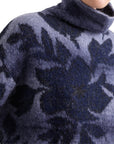 Alessia Santi maglia dolcevita in alpaca e lana fantasia jacquard