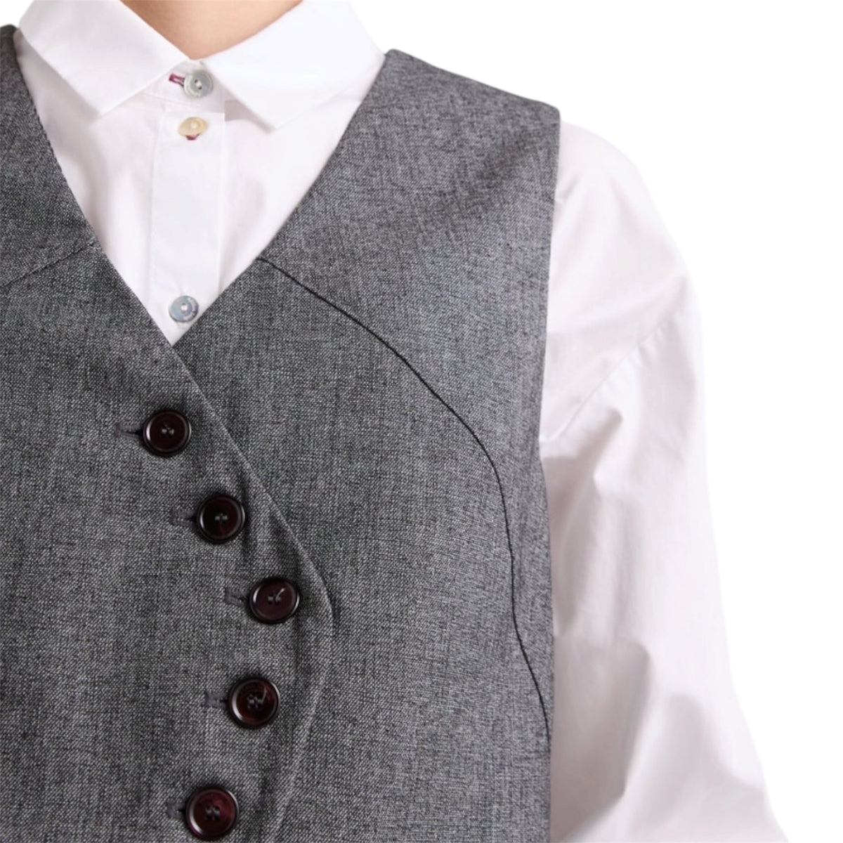 Alessia Santi gilet con chiusura asimmetrica