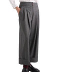 Alessia Santi pantalone cropped con risvolto e banda laterale