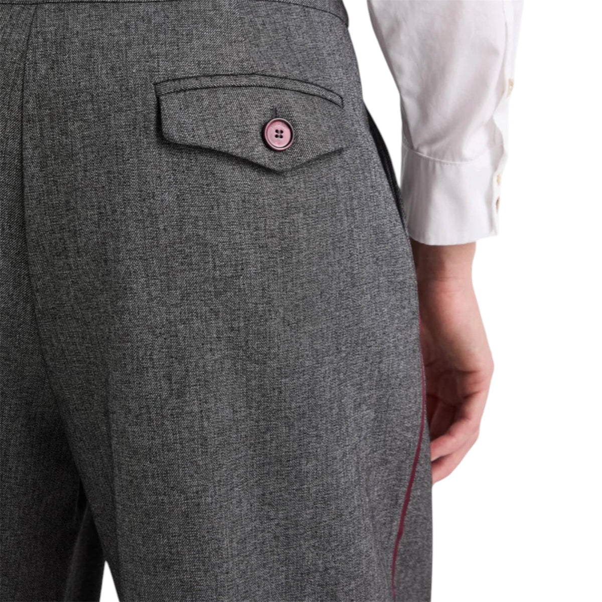 Alessia Santi pantalone cropped con risvolto e banda laterale