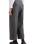 Alessia Santi pantalone cropped con risvolto e banda laterale