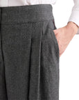 Alessia Santi pantalone cropped con risvolto e banda laterale